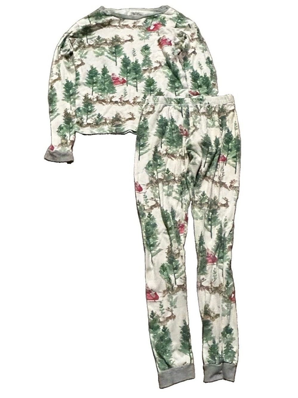 Burt’s Bees Kids Christmas Pajama Set Santa Holiday Size 8Y